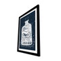Wallity Cuadro Decorativo Enmarcado Blanco y Azul Marino 38 x 53 cm